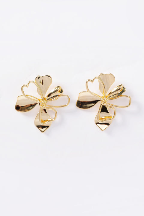 METAL FLOWER EARRINGS