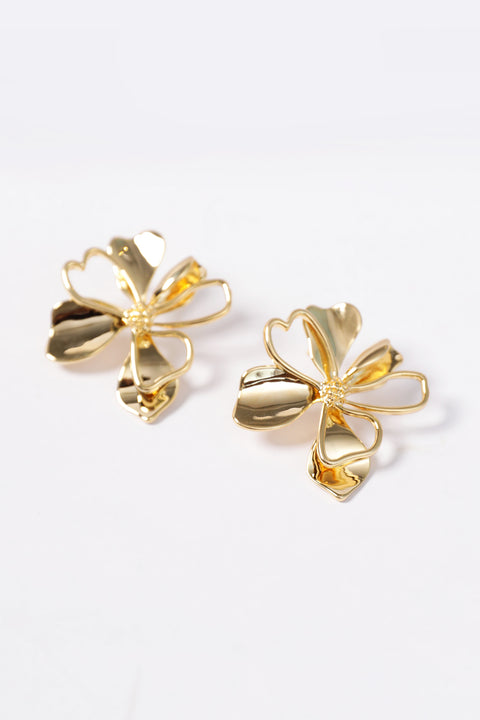 METAL FLOWER EARRINGS
