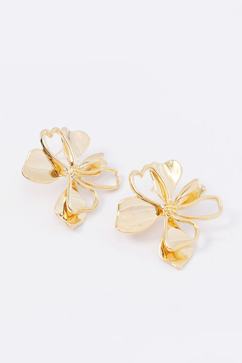 METAL FLOWER EARRINGS