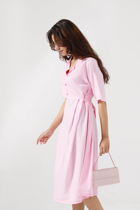 LONG DRESS WITH EMBROIDERY DETAIL