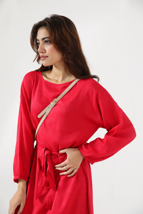 BLETED LONG DRESS