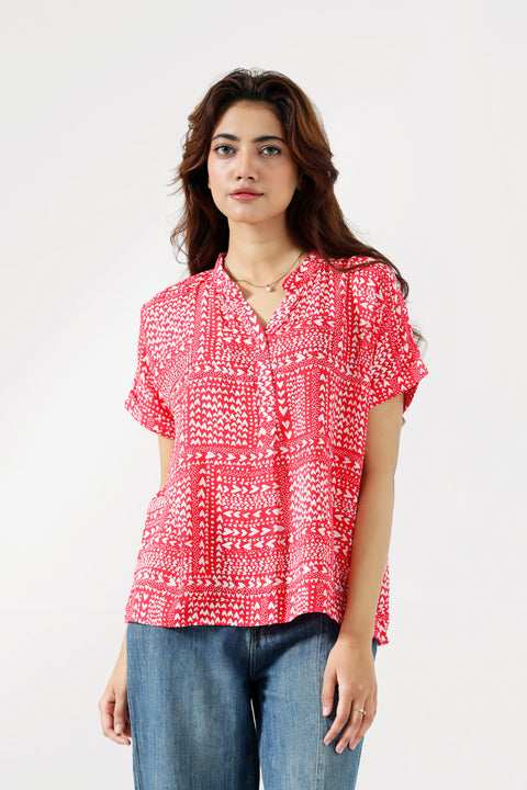 V-NECK COLLAR TOP