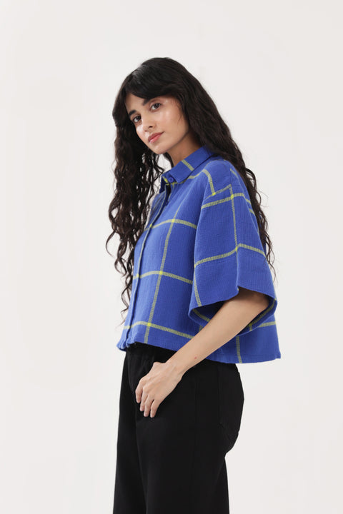 CROPPED BUTTON DOWN TOP