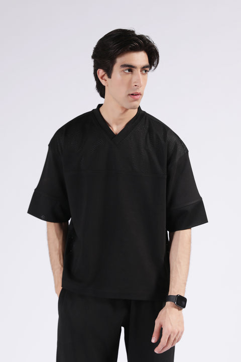 BOXY FIT CONTRAST PANEL GRAPHIC TEE