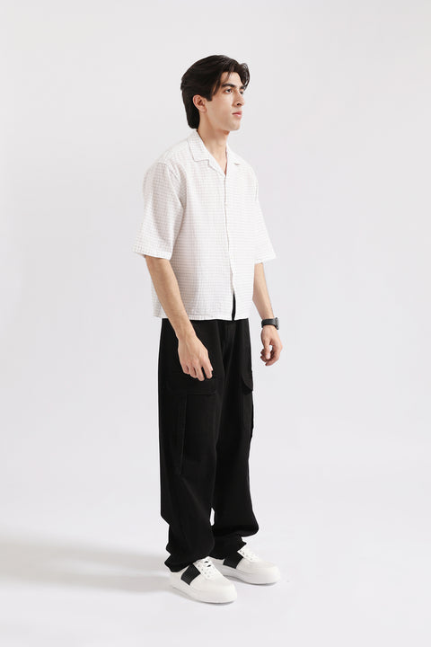 BOXY FIT RESORT COLLAR CHECK SHIRT