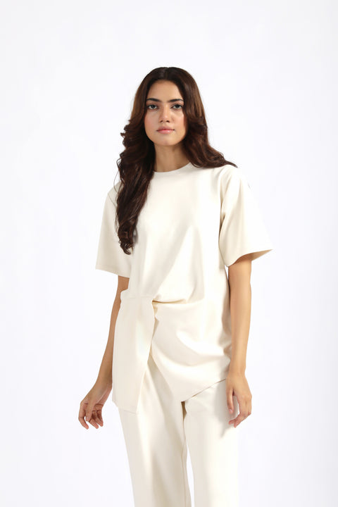 ASSYMETRICAL PLEATED TO TEE
