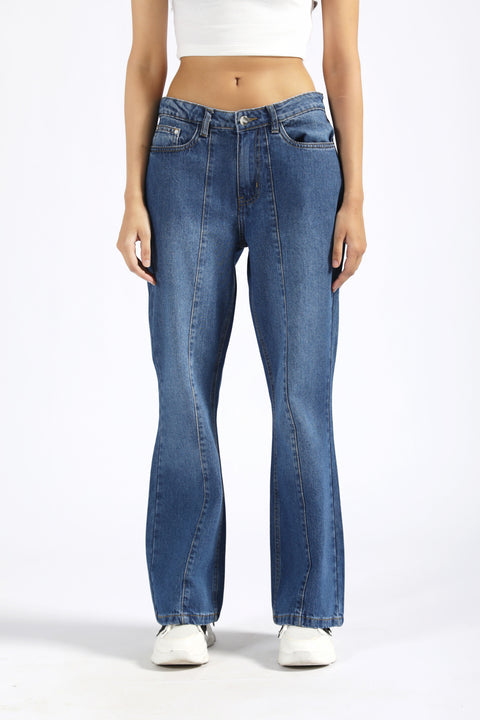 PANELLED FLARED FIT DENIM