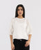 BLOUSED SLEEVE CROPPED TOP