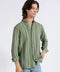 MANDARIN COLLAR LINEN STRIPED SHIRT