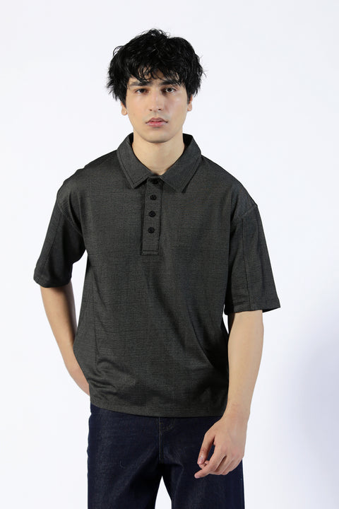 BOXY FIT TEXTURED POLO
