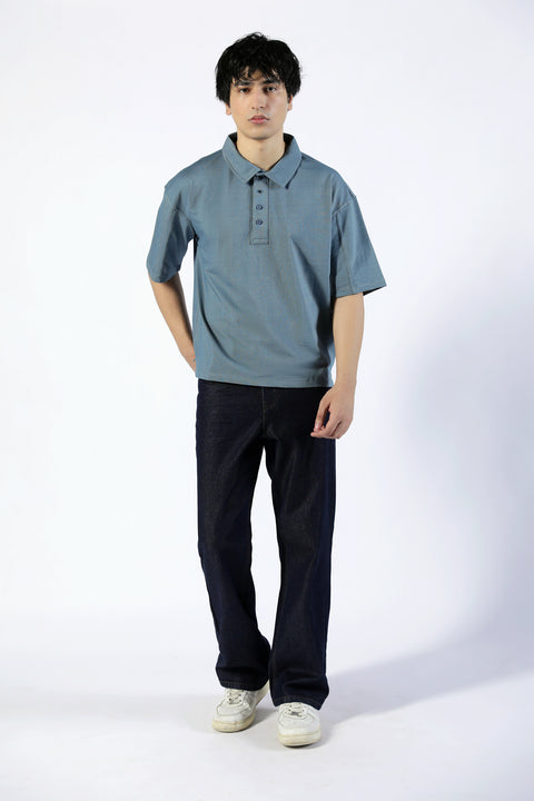 BOXY FIT TEXTURED POLO