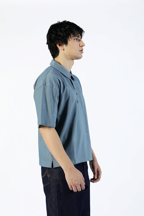 BOXY FIT TEXTURED POLO
