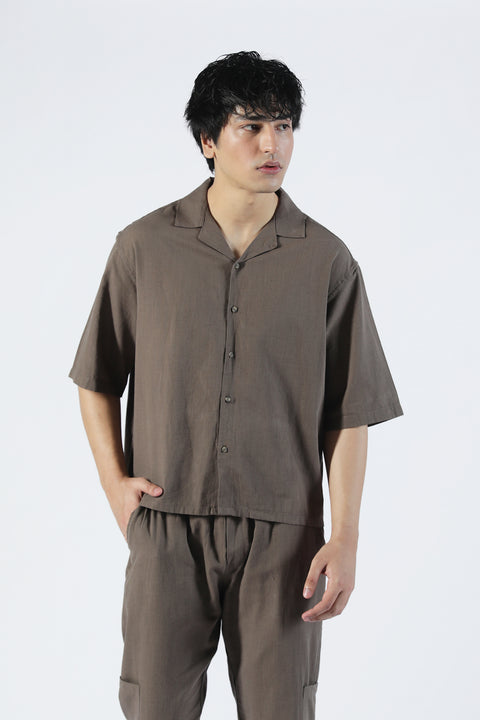 BOXY FIT RESORT COLLAR SHIRT