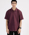 BAGGY FIT TEXTURED JOHNNY COLLAR POLO