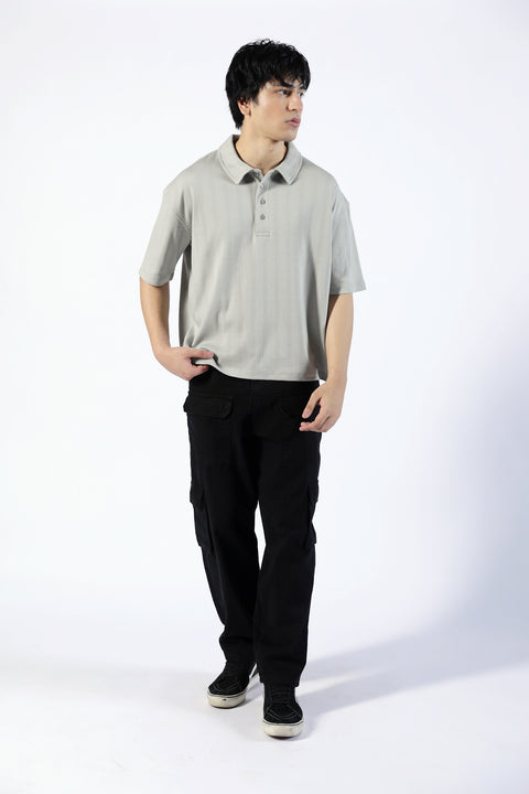 BOXY FIT TEXTUTRED POLO