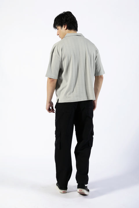 BOXY FIT TEXTUTRED POLO