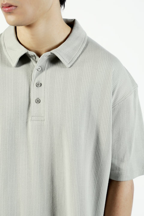 BOXY FIT TEXTUTRED POLO