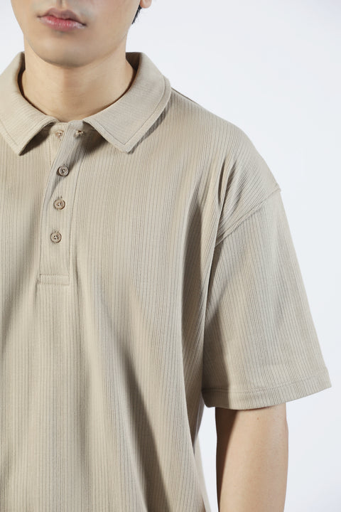 BOXY FIT TEXTUTRED POLO