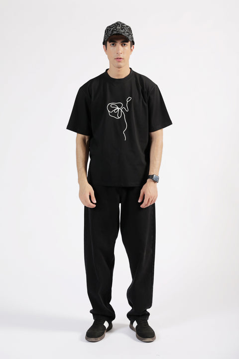 DROP SHOULDER EMBROIDERED TEE