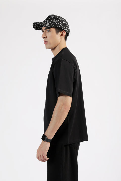 DROP SHOULDER EMBROIDERED TEE
