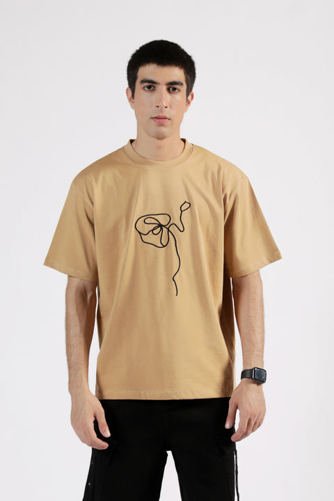 DROP SHOULDER EMBROIDERED TEE