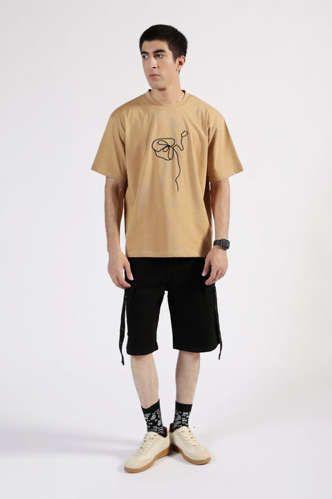 DROP SHOULDER EMBROIDERED TEE