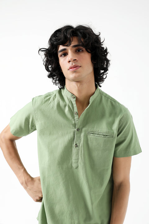 MANDARIN COLLAR SHIRT