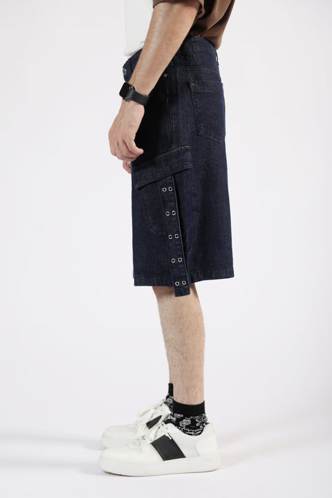 BAGGY FIT CARGO DENIM SHORT