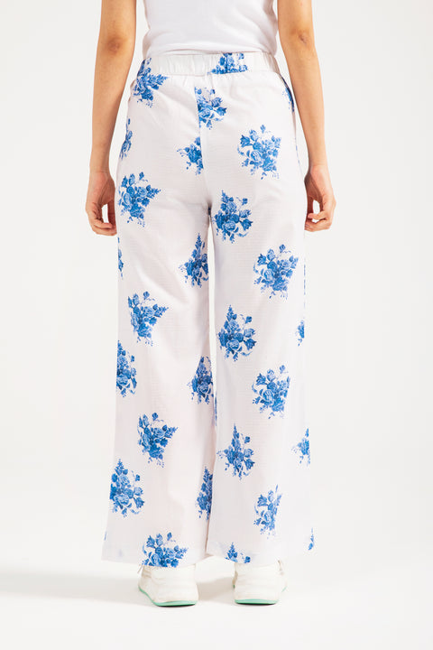 PRINTED WIDE LEG TROUSER