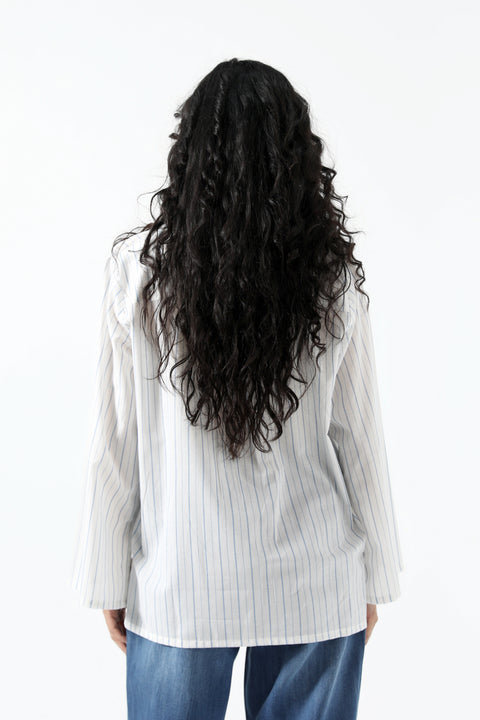 STRIPED SHIRT WITH COLLAR DETAIL