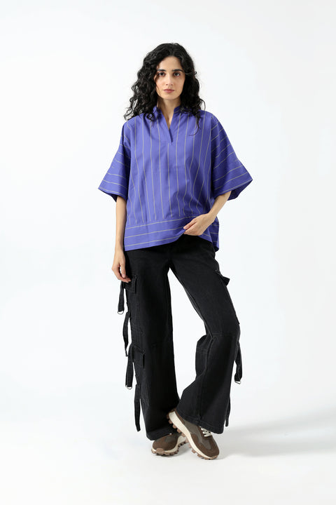 STRIPED KIMONO TOP