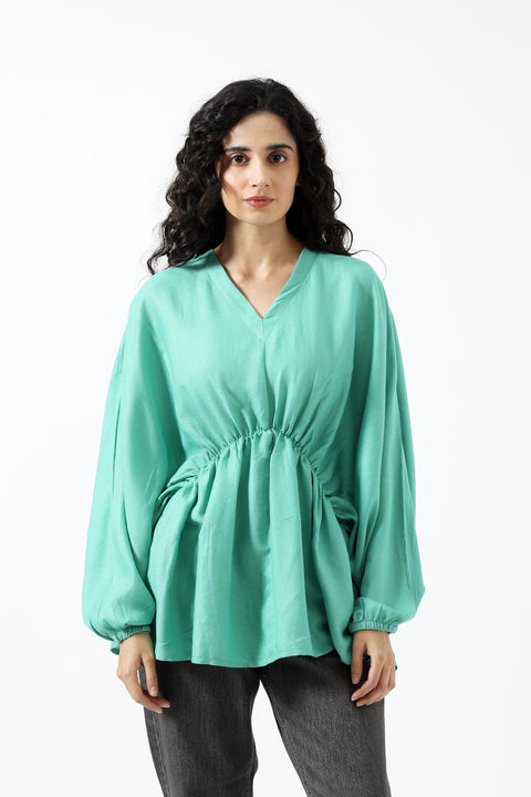 GATHERED KIMONO TOP