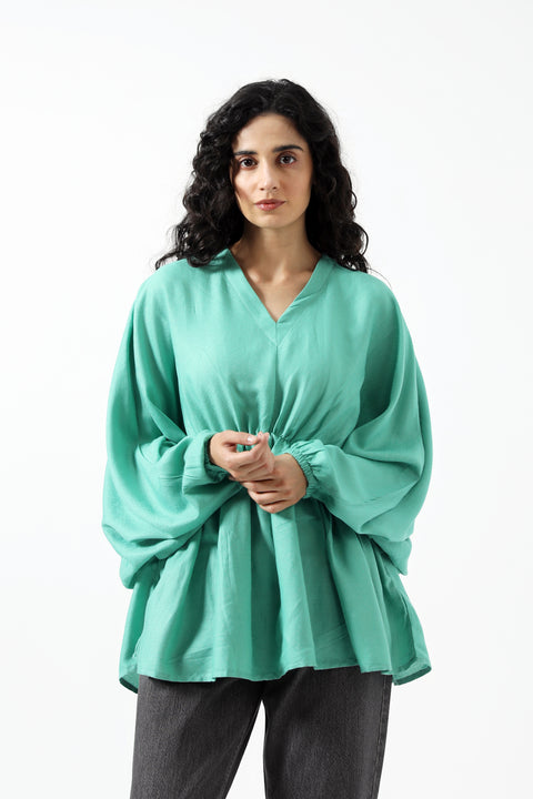GATHERED KIMONO TOP