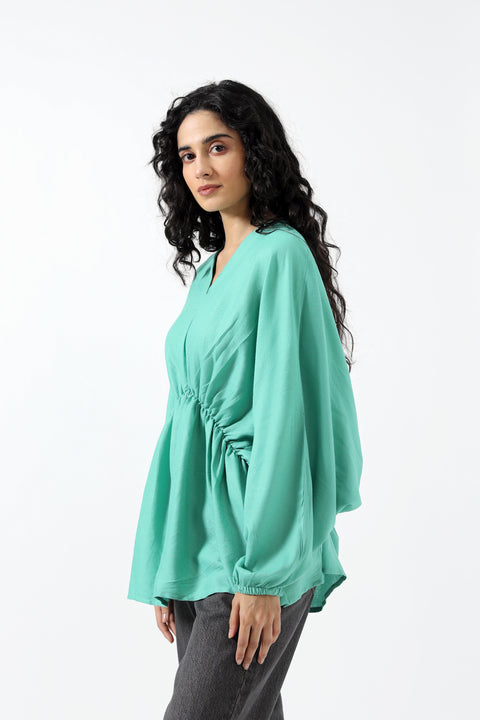 GATHERED KIMONO TOP