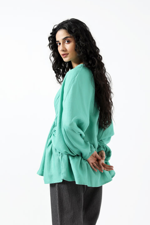 GATHERED KIMONO TOP