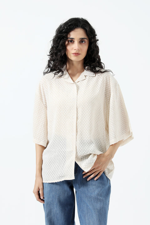 TEXTURED BUTTON DOWN SHIRT