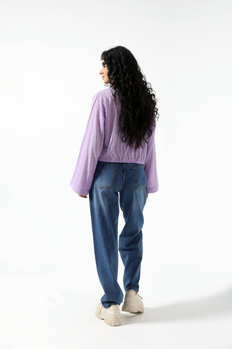 CROPPED TOP WITH GATHERS HEM