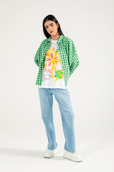CHECKERED BUTTON DOWN TOP