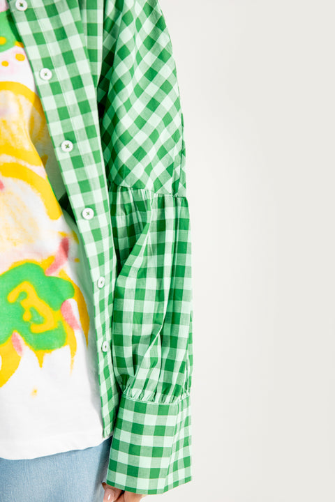 CHECKERED BUTTON DOWN TOP