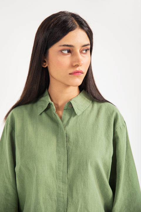 BOXY LINEN BUTTON DOWN TOP