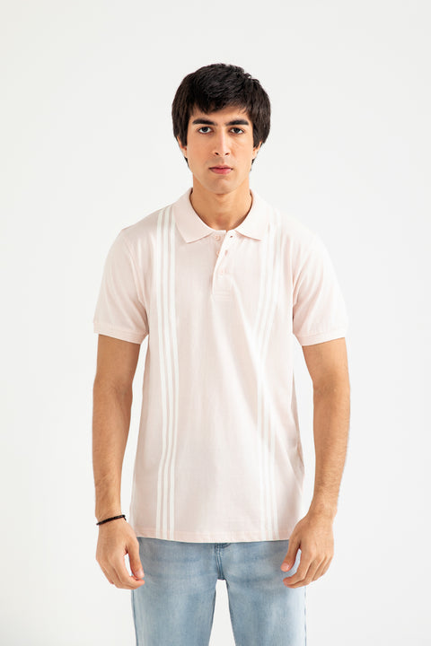 PRINTED STRIPED POLO