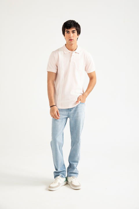 PRINTED STRIPED POLO