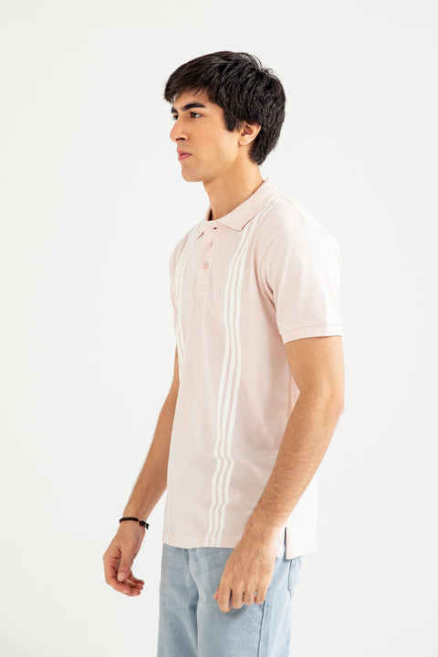 PRINTED STRIPED POLO