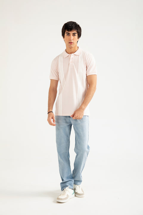 PRINTED STRIPED POLO