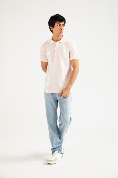 PRINTED STRIPED POLO