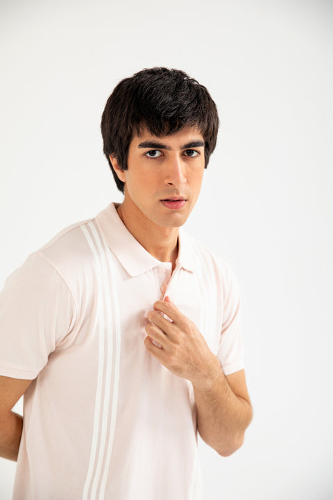 PRINTED STRIPED POLO