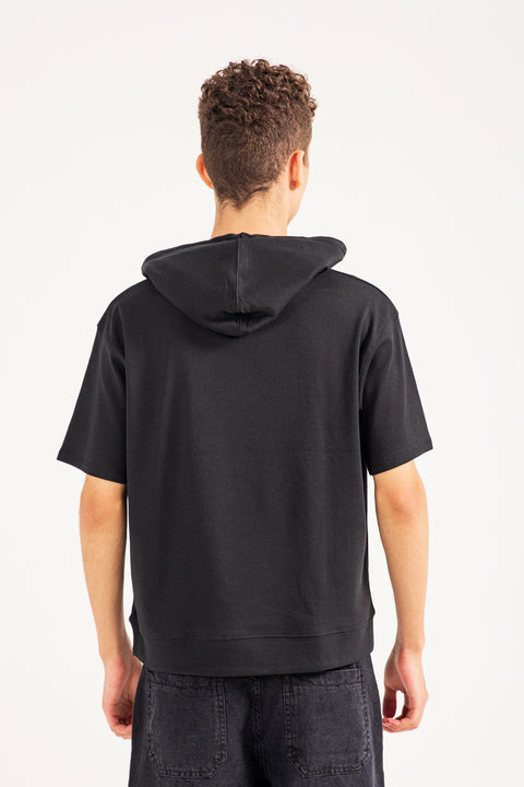 BOXY FIT EMBOSSED GRAPHIC HOODIE TEE