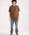 BOXY FIT EMBOSSED GRAPHIC HOODIE TEE