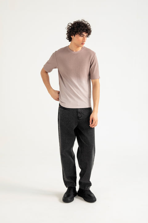 WASHED EFFECT TEXTURED TEE