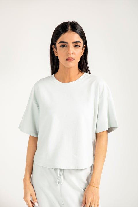 CROPPED TEE WITH HEM DETAIL